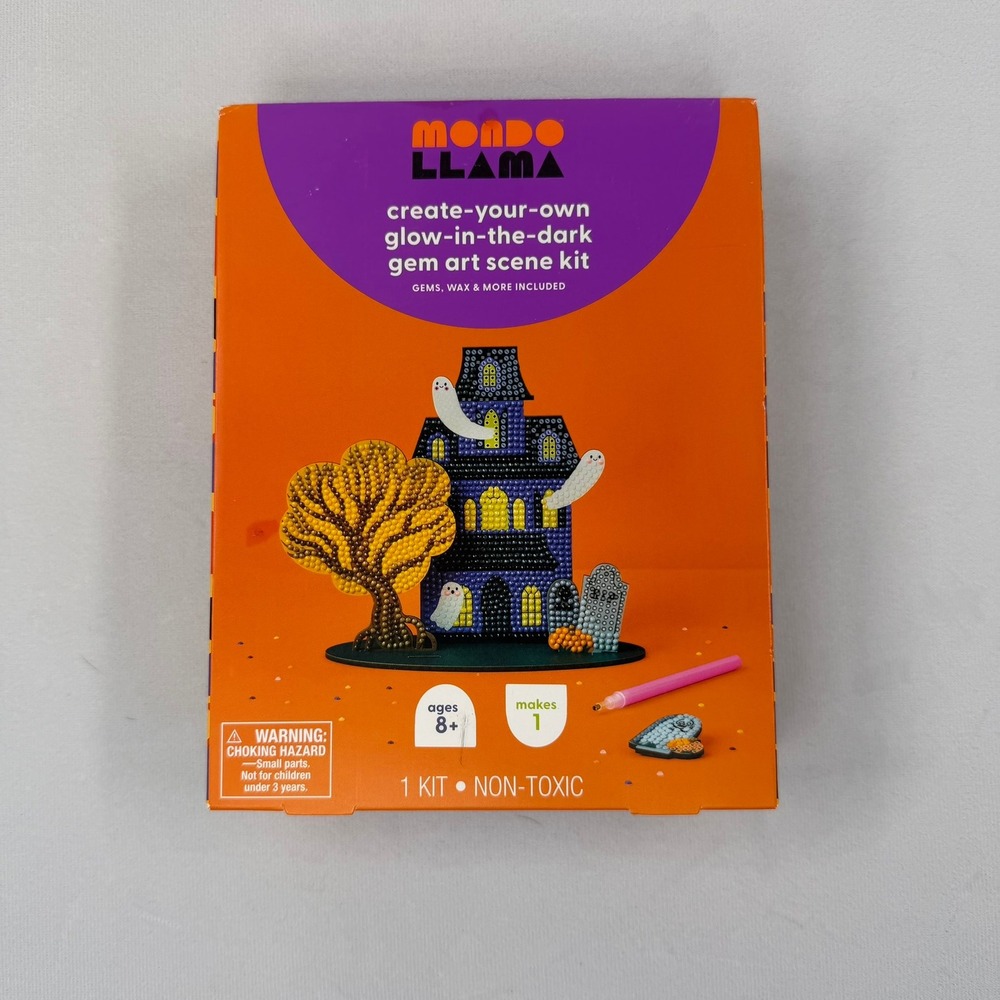 Mondo Llama Glow-in-the-Dark Gem Art Scene Kit Halloween‎ Haunted House